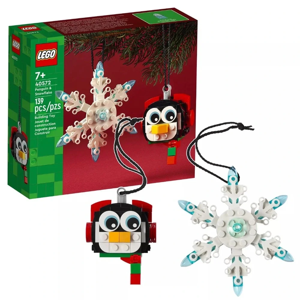 LEGO Christmas Penguin & Snowflake (40572) Ornaments - New & Sealed *RETIRED*